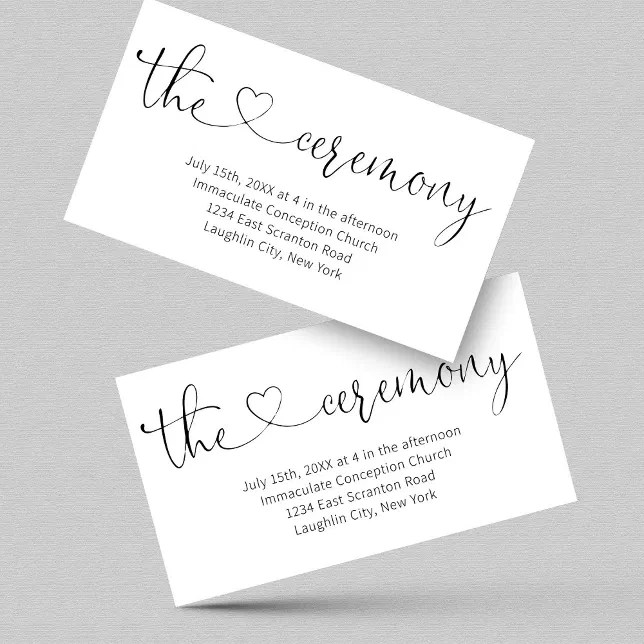 Wedding Ceremony Enclosure Card Simple Zazzle