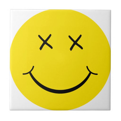 X Eye Smiley Face Tile Zazzle