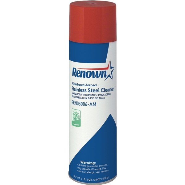 Renown Stainless Steel 18 oz. Cleaner Water Based Aerosol RLW Supply Co