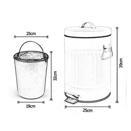 TKFDC Stainless Steel Kitchen Trash Can with Oval Design and Step Pedal