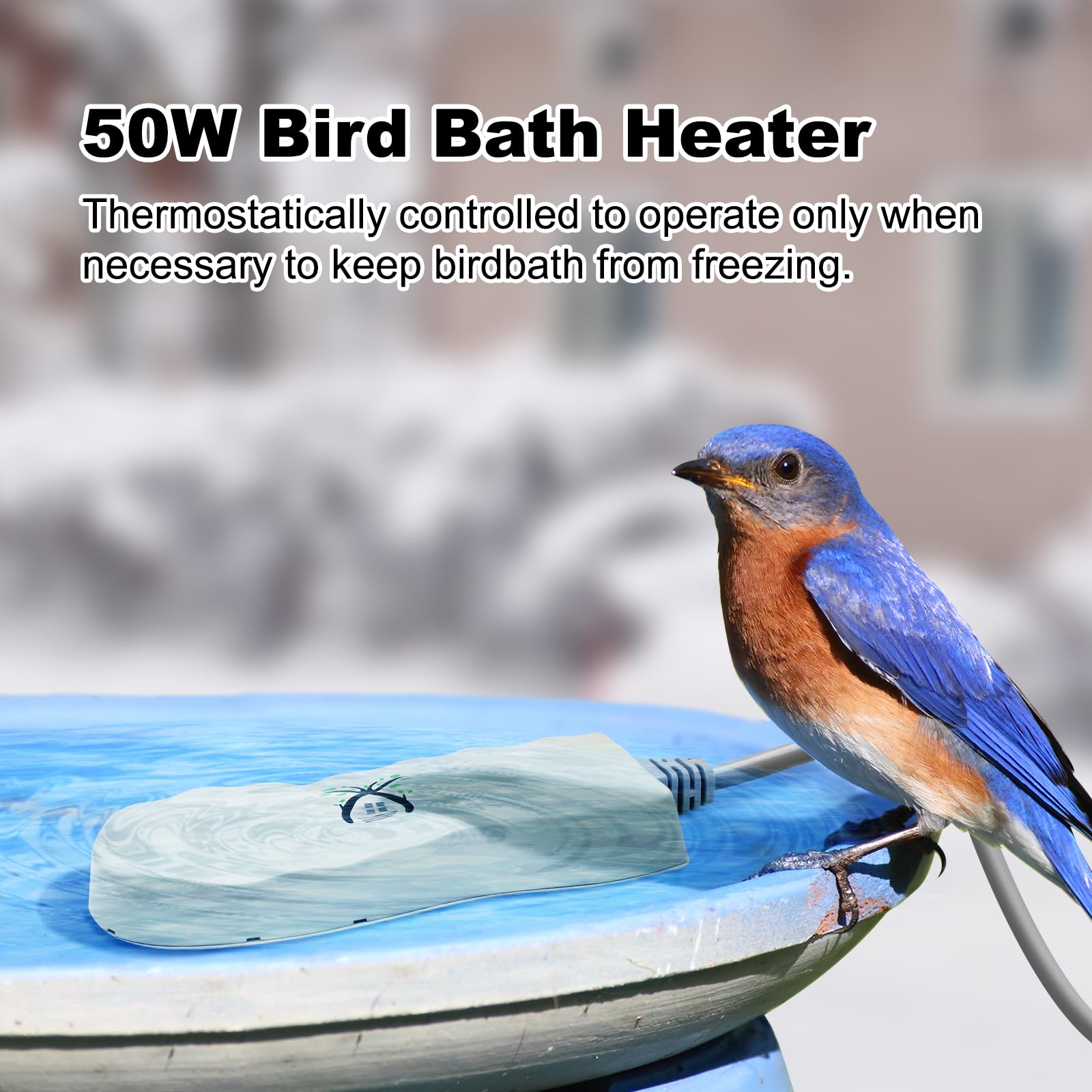GESAIL Bird Bath Heater for Outdoors in Winter, Birdbaths Deicer with