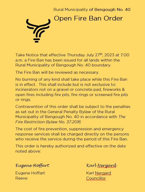 Fire Ban RM of Bengough