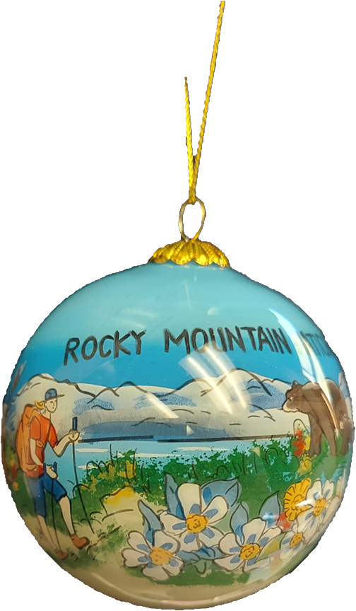 Ornament RMNP Mountain Scene Glass Rocky Mountain Conservancy