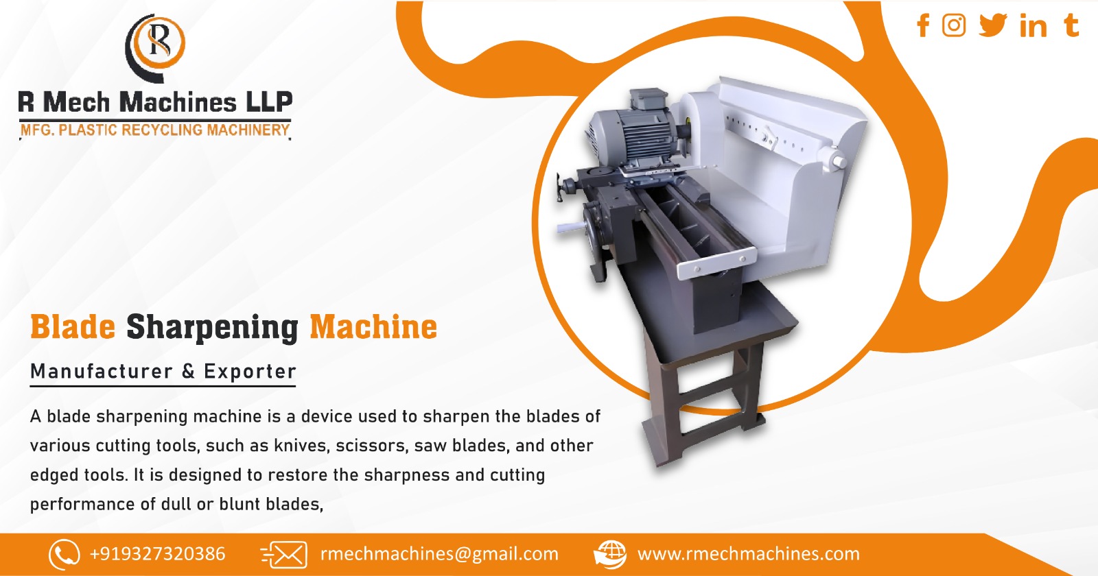 Exporter of Blade Sharpening Machine in Giza R Mech Machine