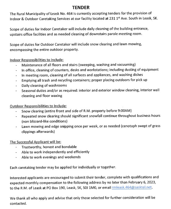 January 19, 2023 RM Leask 464