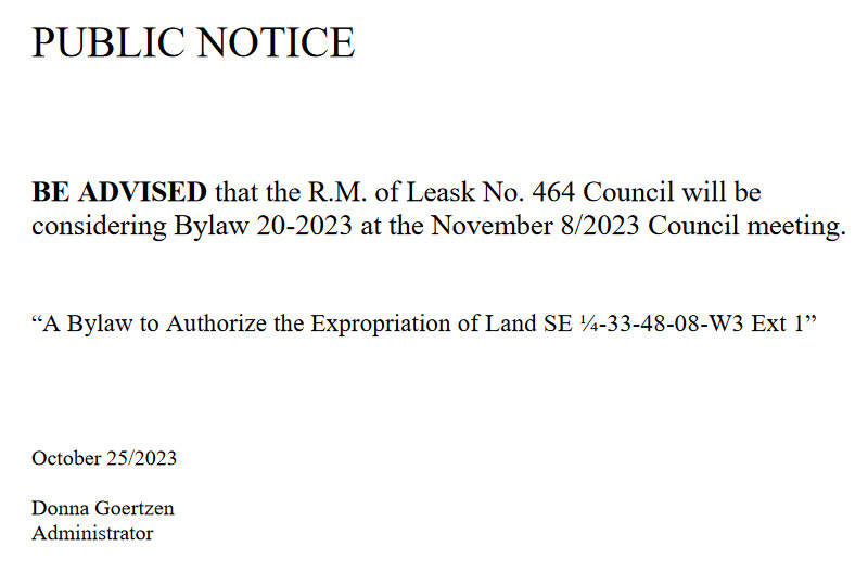 October 26, 2023 RM Leask 464