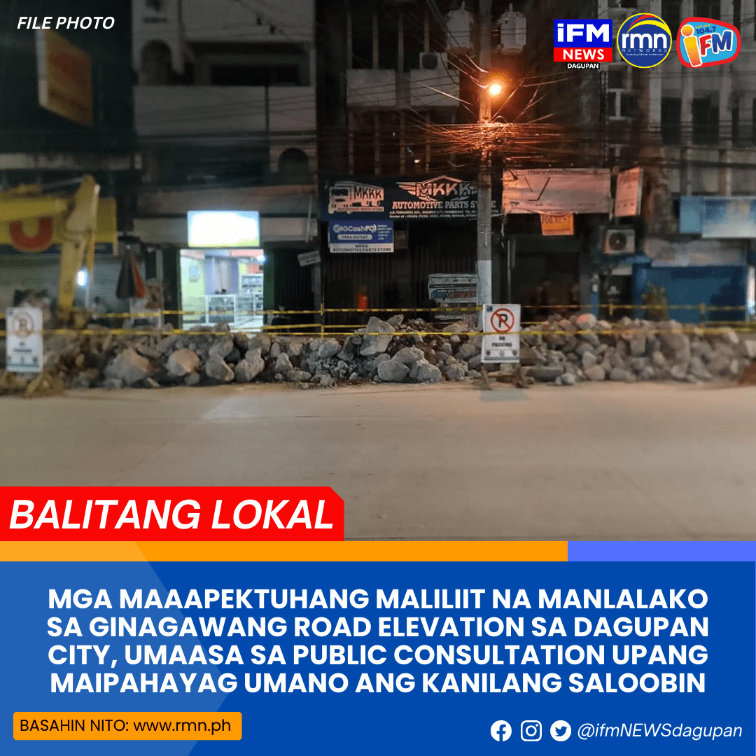 MGA MAAAPEKTUHANG MALILIIT NAMANLALAKO SA GINAGAWANG ROAD ELEVATION SA