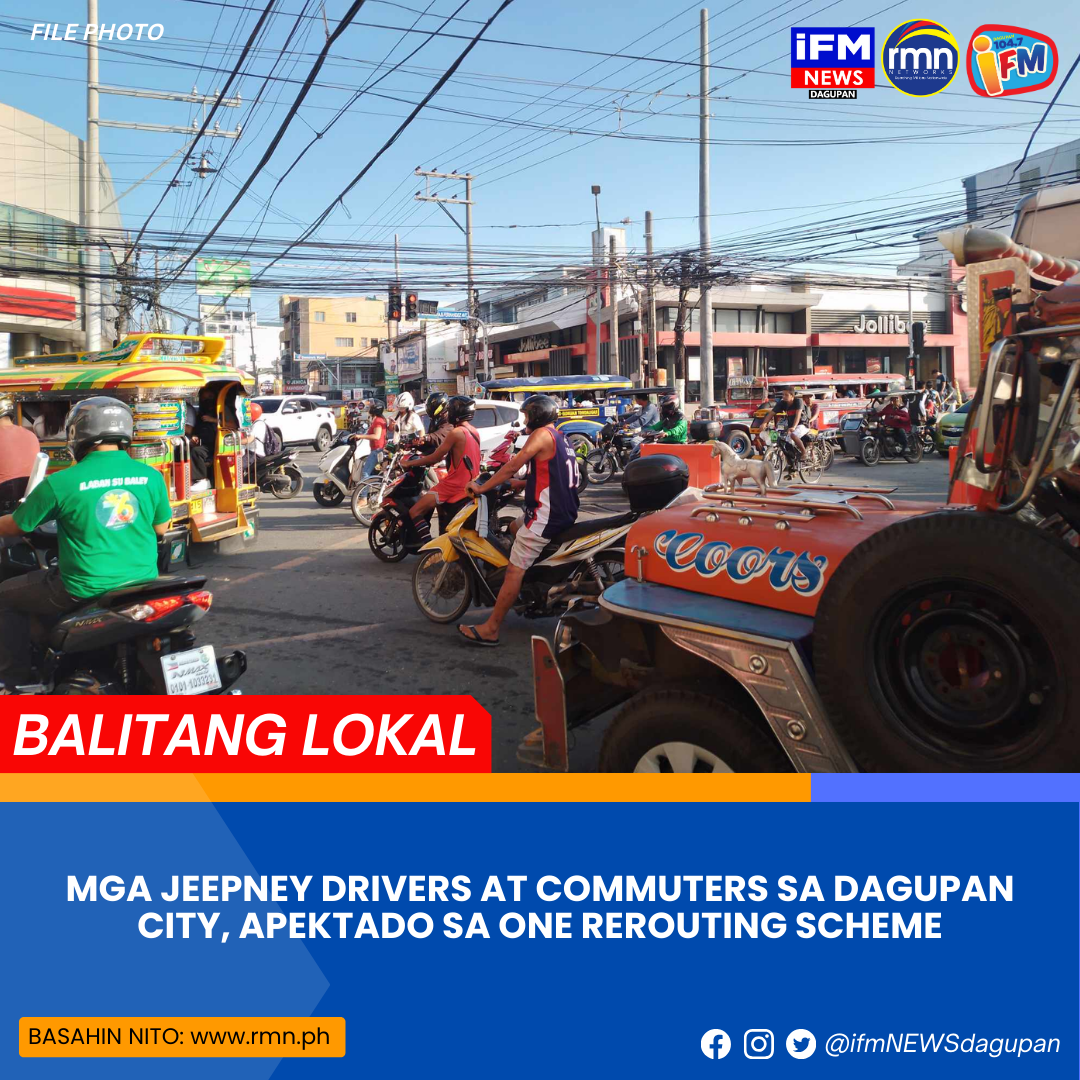 MGA JEEPNEY DRIVERS AT COMMUTERS SA DAGUPAN CITY, APEKTADO SA ONE
