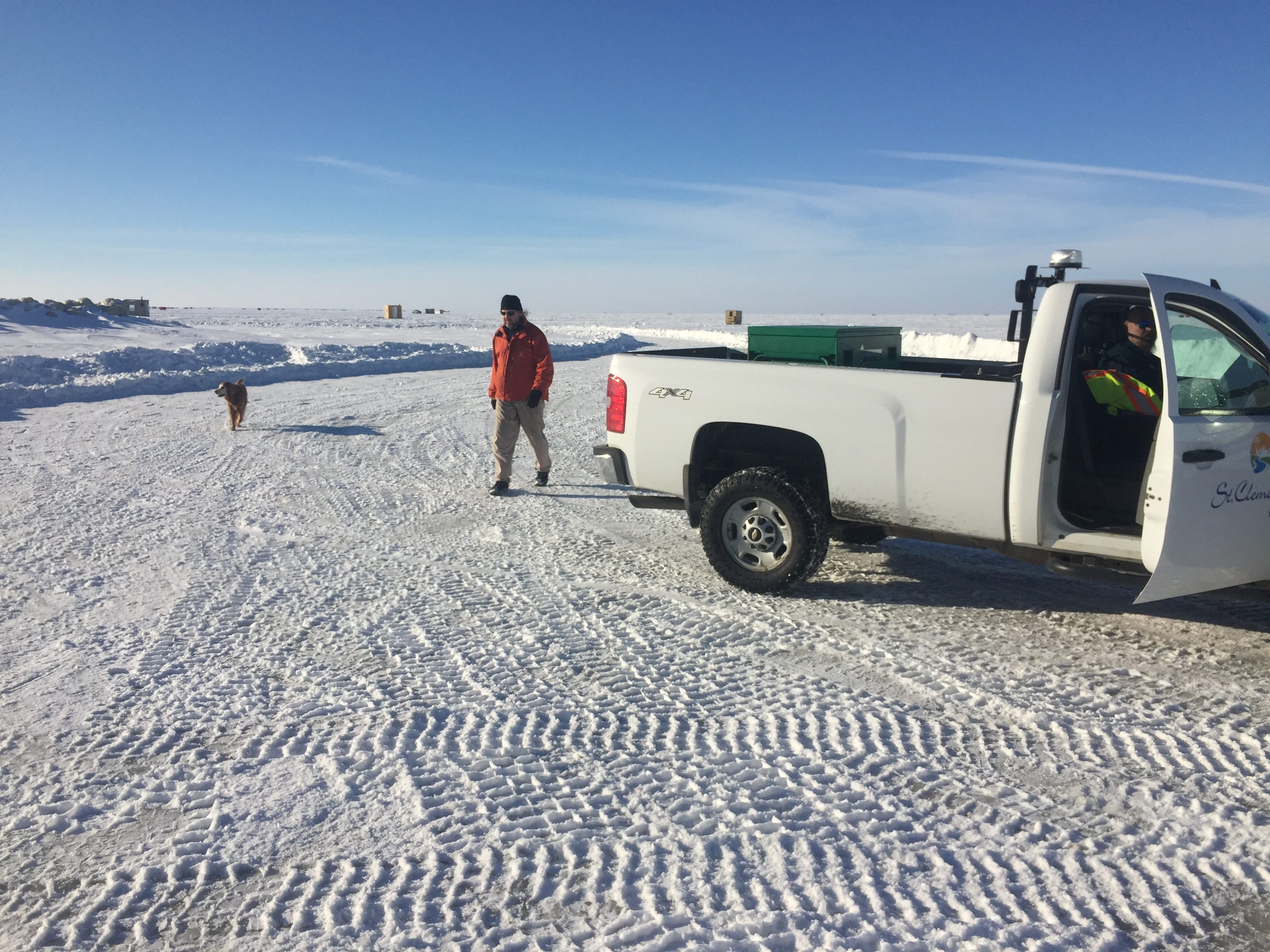Ice fishing lake access Rural Municipality of St. Clements