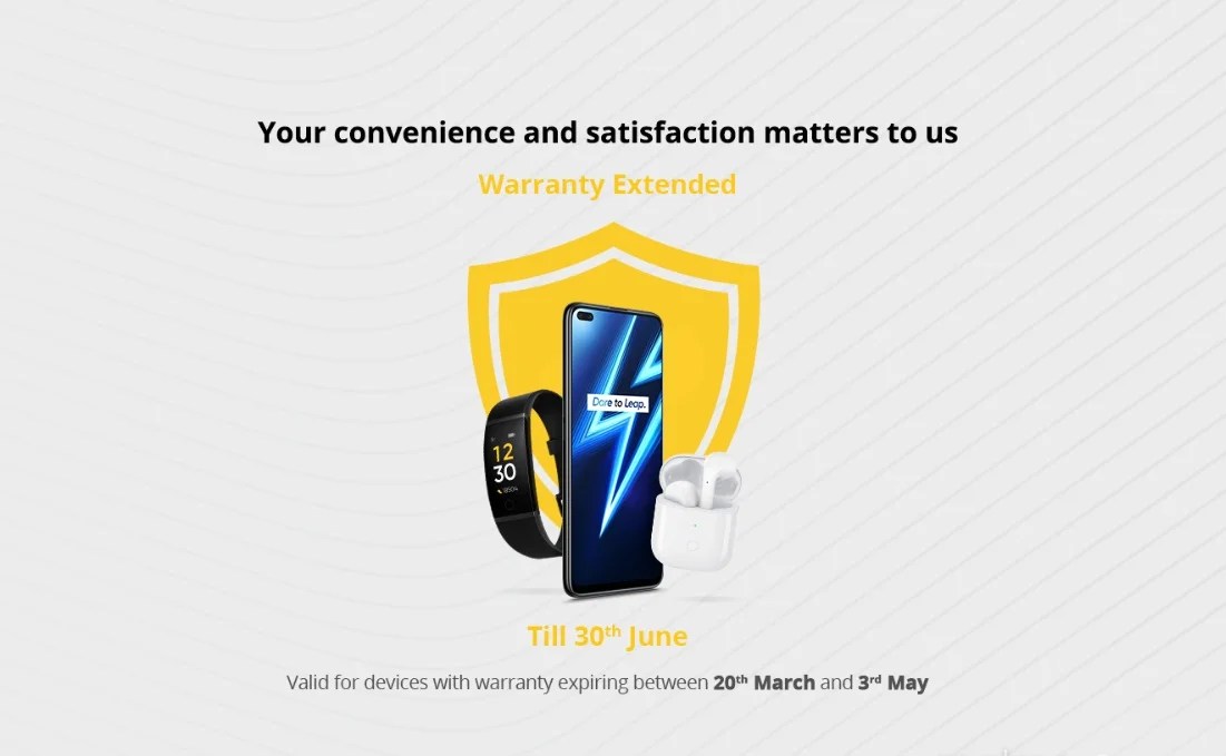 Announcement Realme Extended Warranty on Products