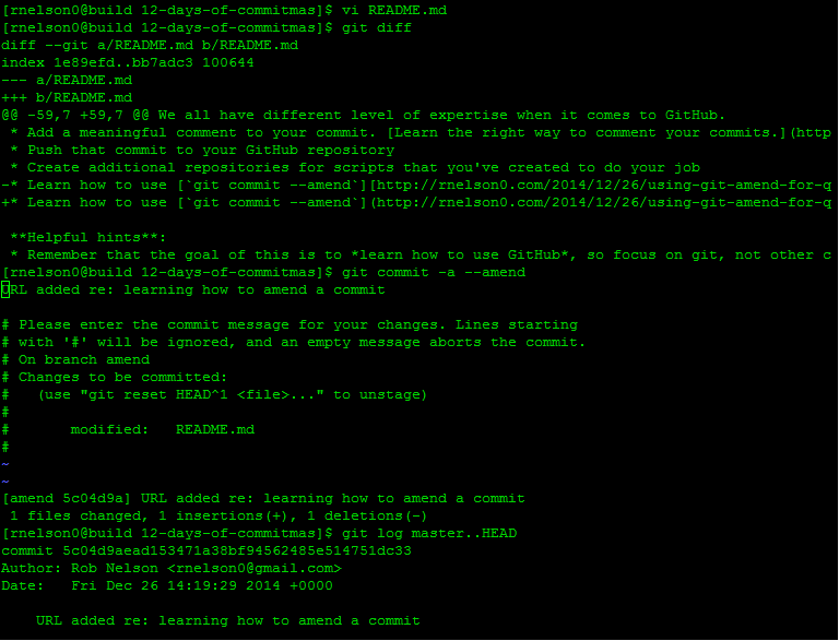Using git amend for quick corrections rnelson0