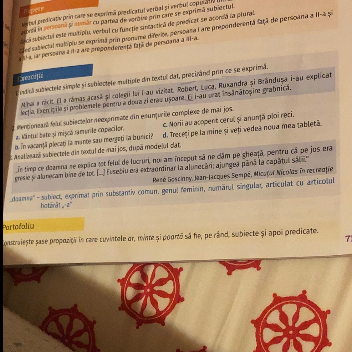 3.Analizează subiectele din textul de mai jos, dupa modelul udl. in