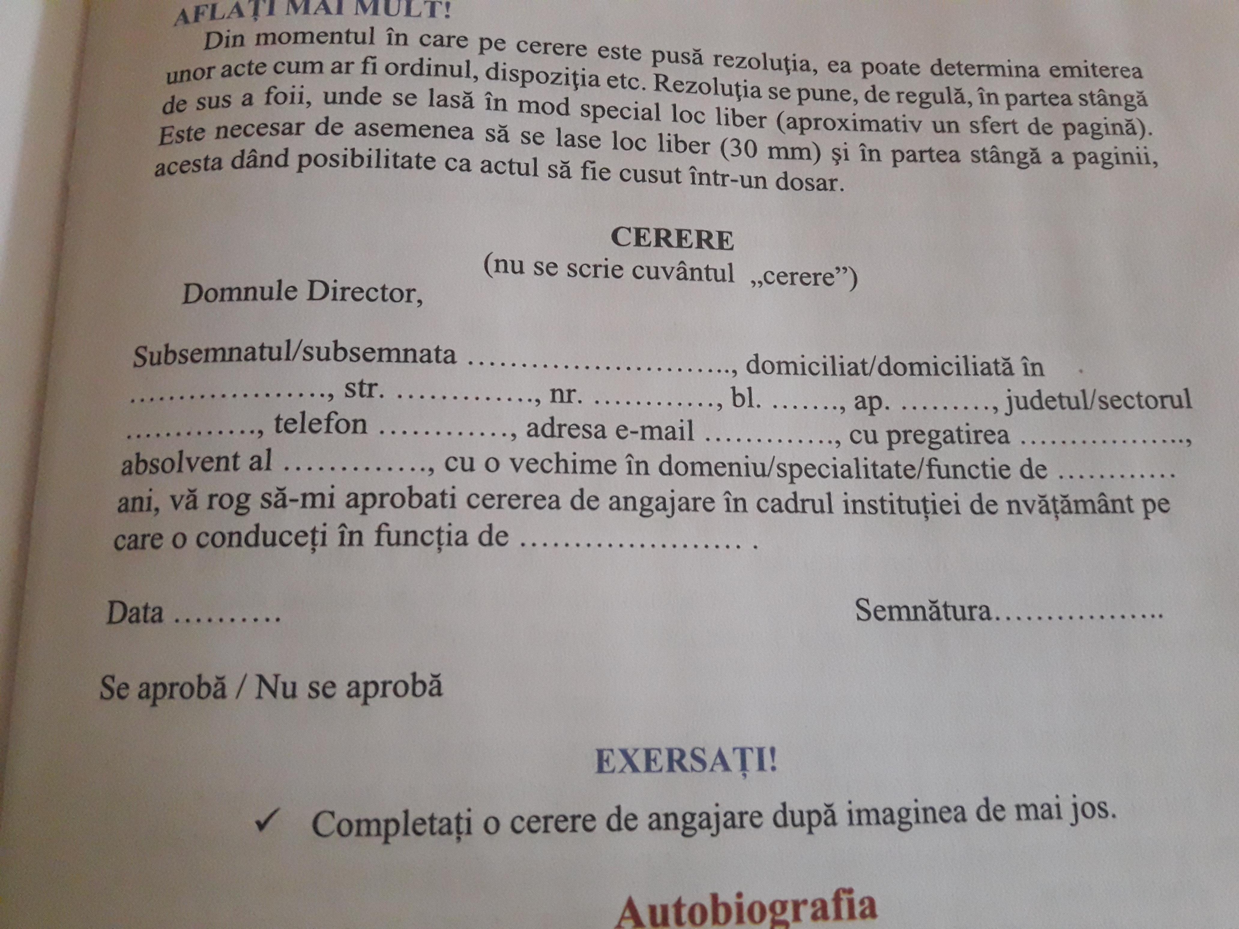 Cerere angajare Model-de.ro