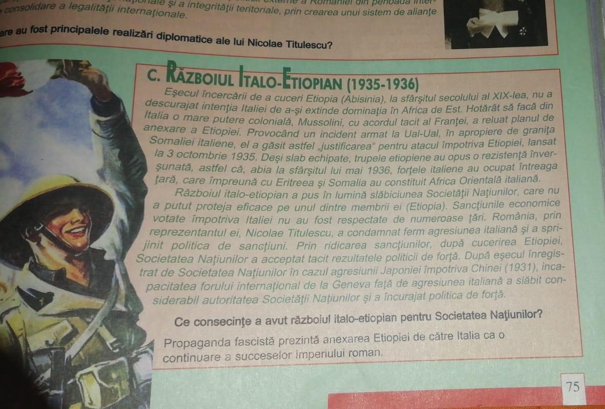 Ce Consecinte A Avut Razboiul Italo Etiopian Pentru Societatea Natiunilor Brainly Ro