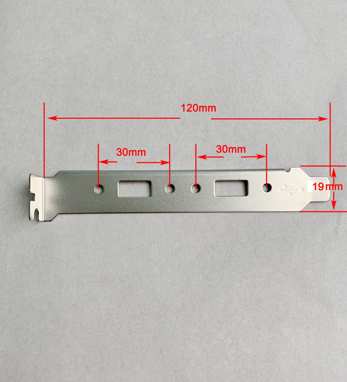 High Profile PCI Slot Cover Plate Bracket With 2 USB Port PC & Server