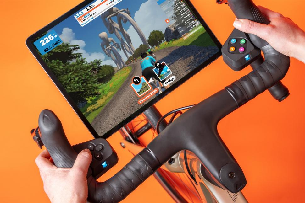 Check out the new Zwift Play controller that offers fingertip control