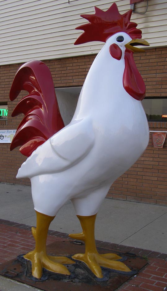 Chickens and Rooster Statues