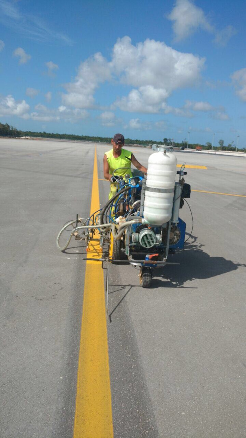 Runway Cleaning and Painting at Cancun International Airport, Mexico