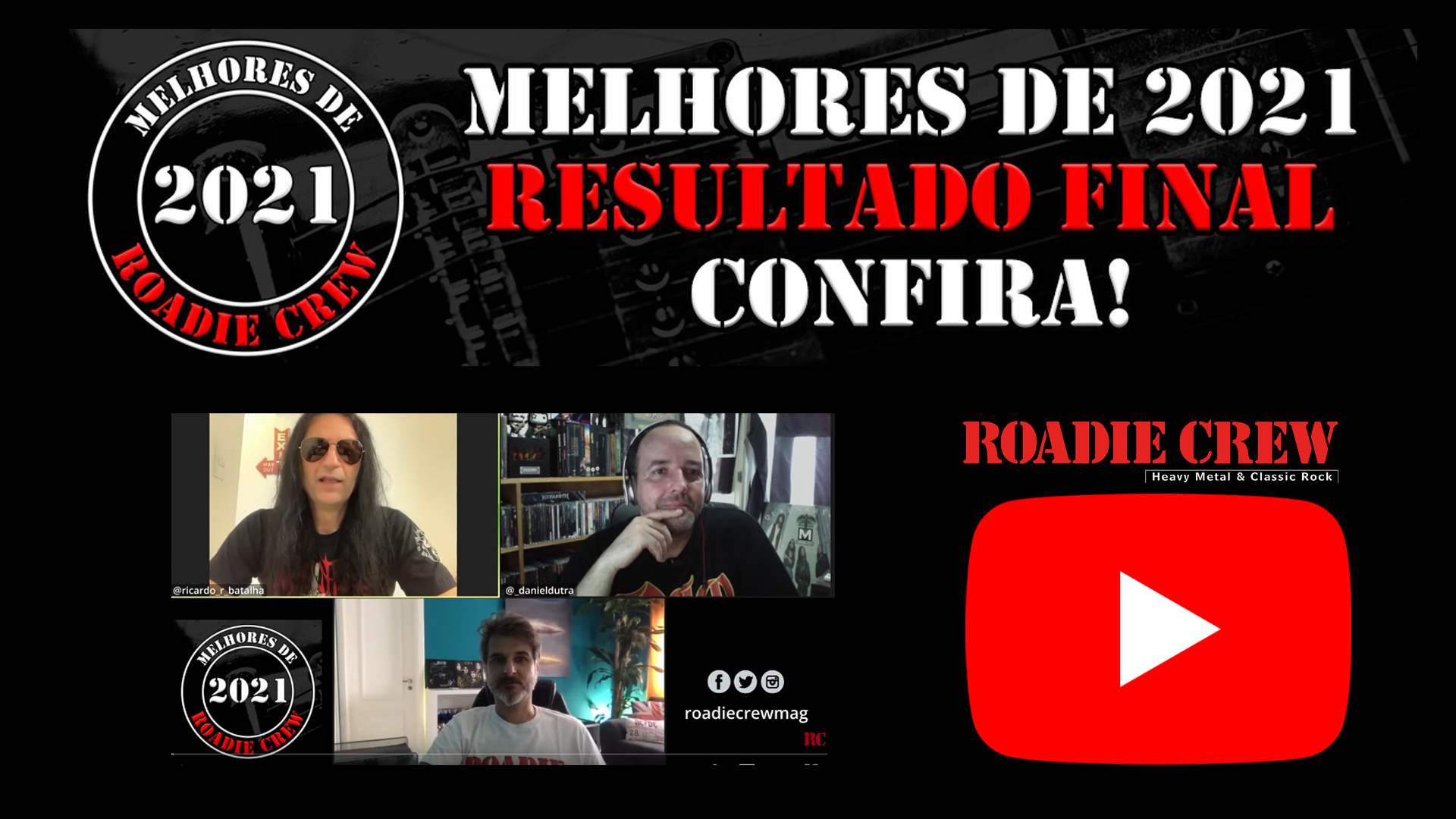 ROADIE CREW melhores de 2021 segundo os leitores; veja os comentários em vídeo Roadie Crew