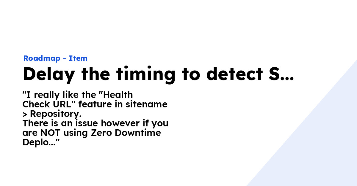 Delay the timing to detect Site Connection Errors Ploi Roadmap