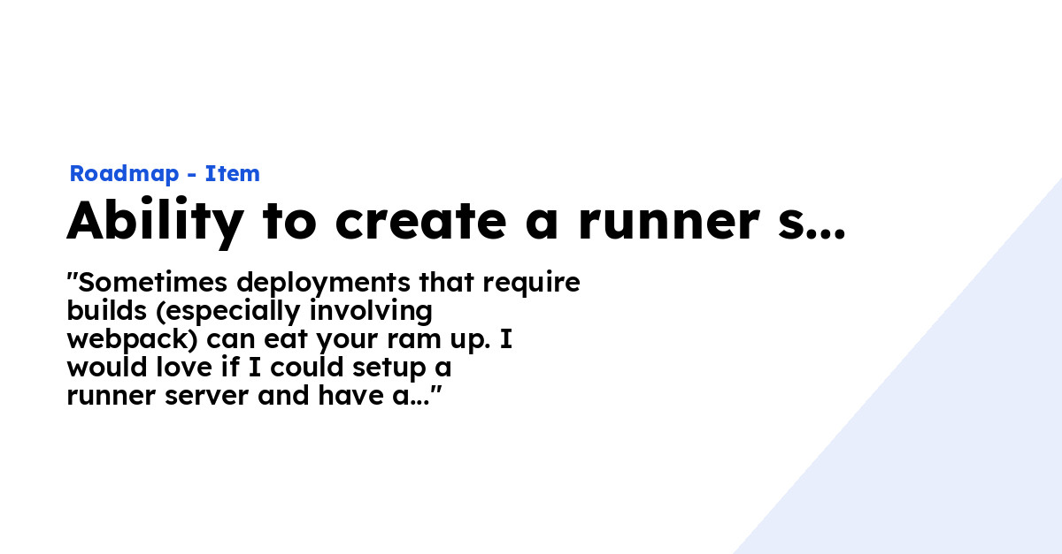 Ability to create a runner server Ploi Roadmap