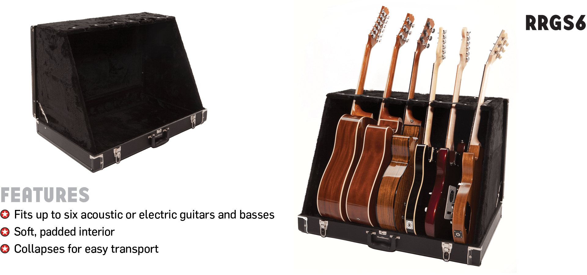 Road Runner 6Guitar Stand RRG6S Acoustic Electric Guitar Stand