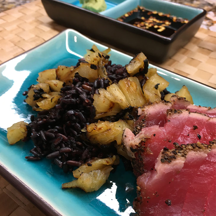 Forbidden Rice with Blackened Pineapple RoadTripFlavors