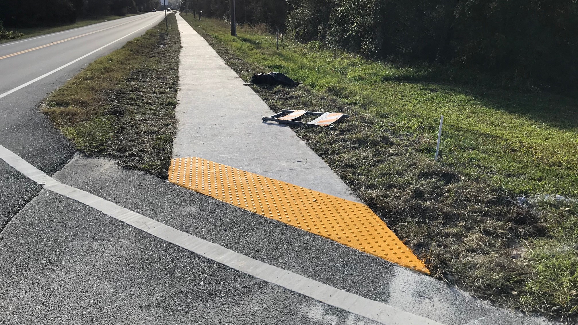 Top Guard yellow Truncated Domes along Moon Lake Road in New Port