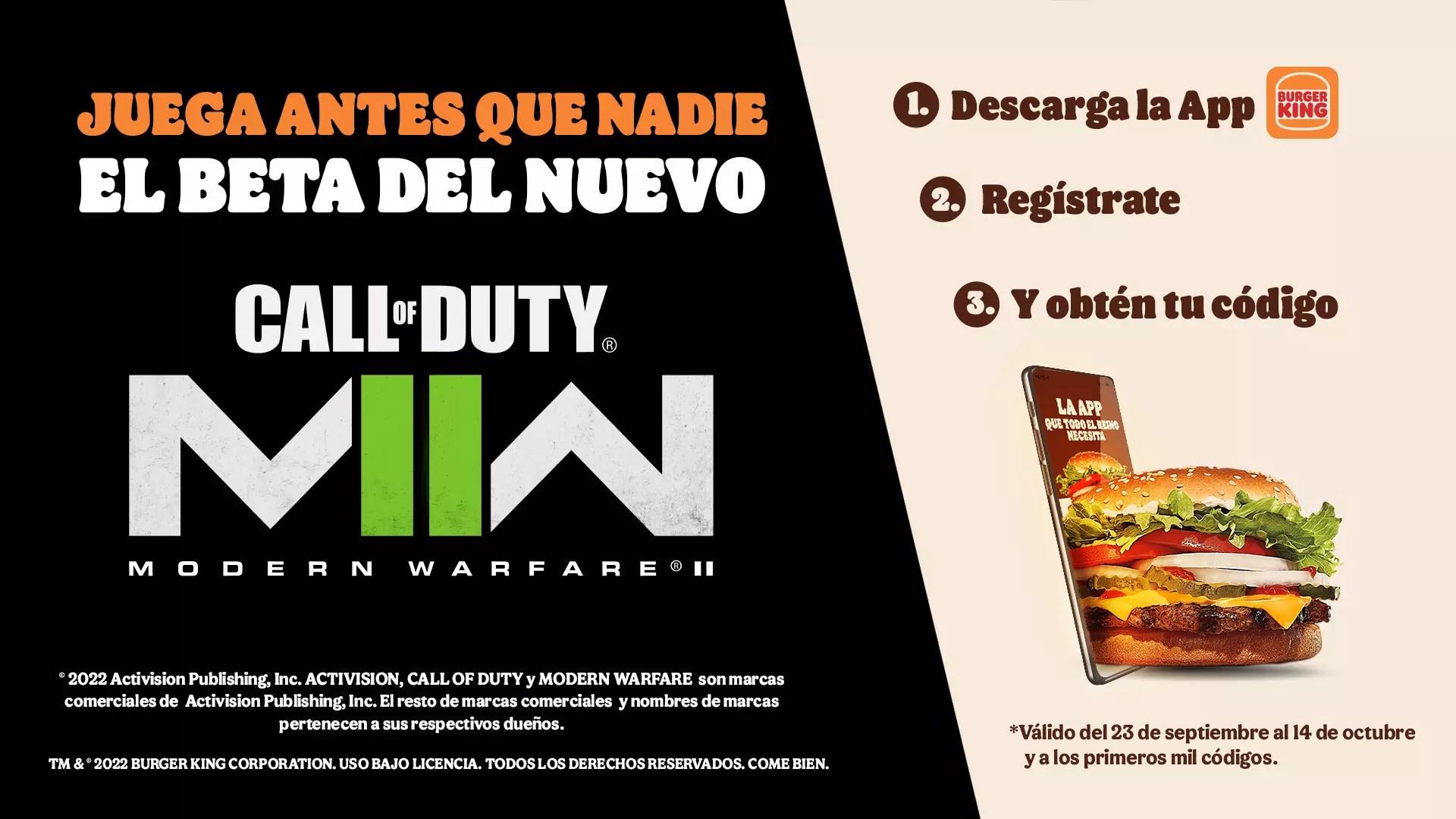 Burger King tiene códigos para jugar antes que nadie la versión Beta de
