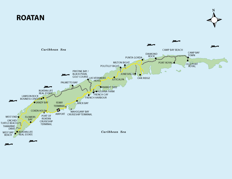 Roatan Maps Roatan Honduras Travel Guide