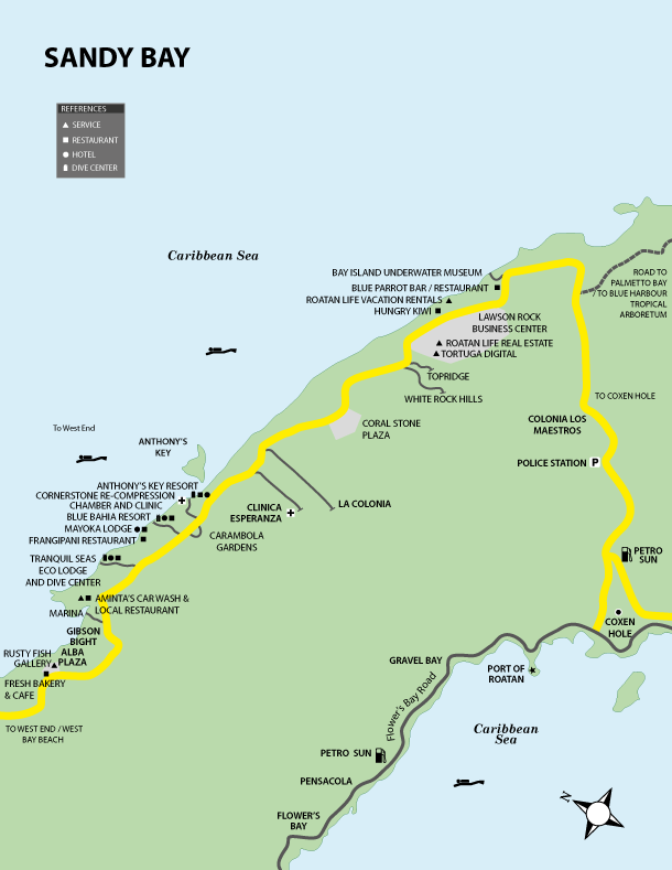 Map Of Roatan Honduras United States Map