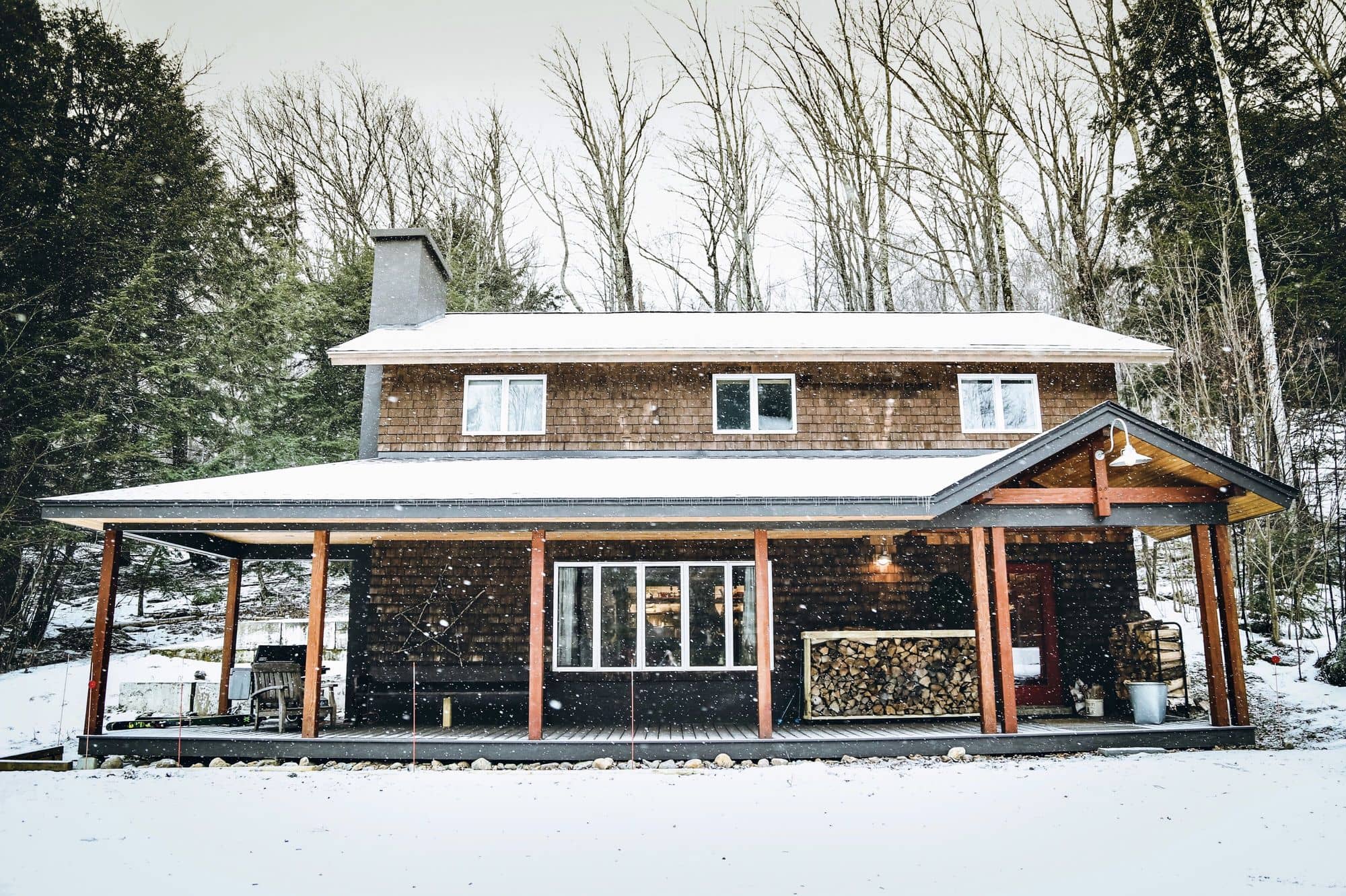Vermont Cabin Front Porch Robbins Custom Builders