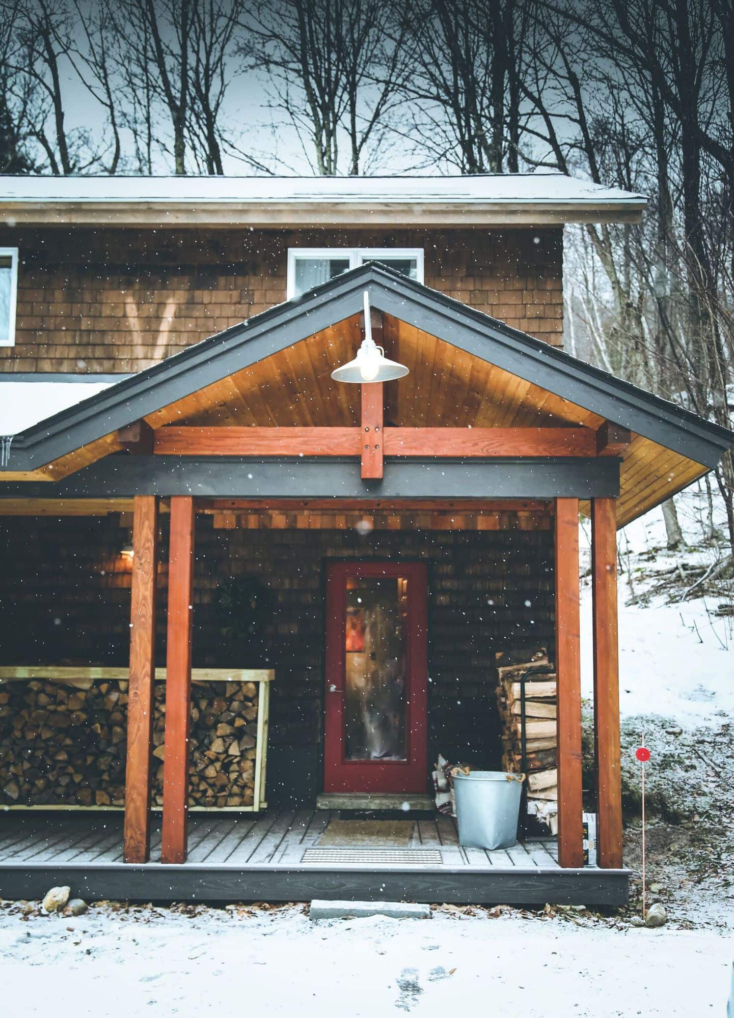 Vermont Cabin Front Porch Robbins Custom Builders