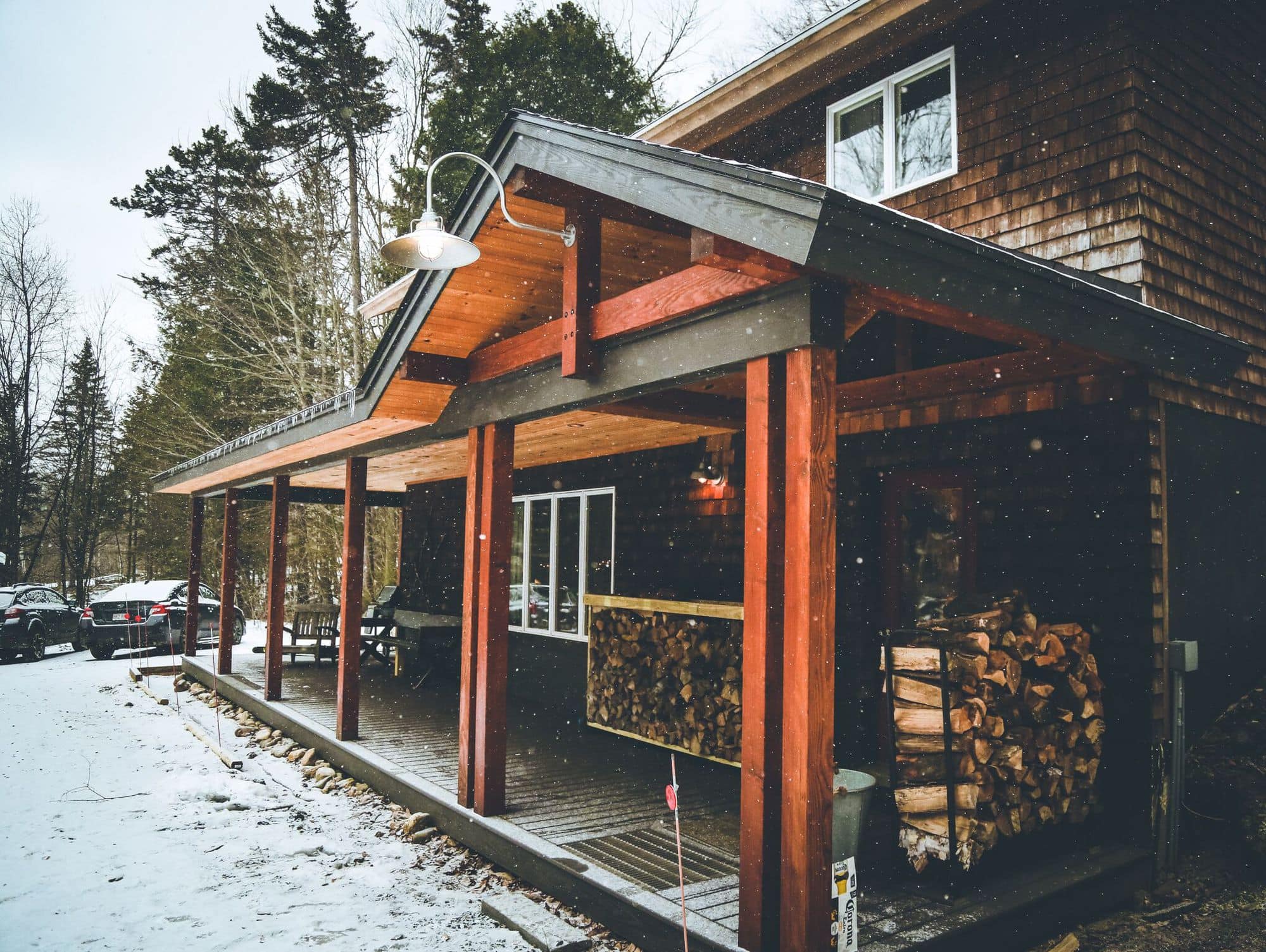 Vermont Cabin Front Porch Robbins Custom Builders