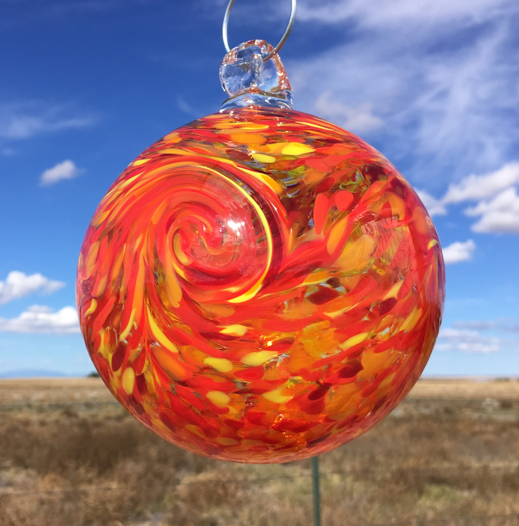 Blown Glass Spirit & Wave Balls Robbins Ranch Art Glass