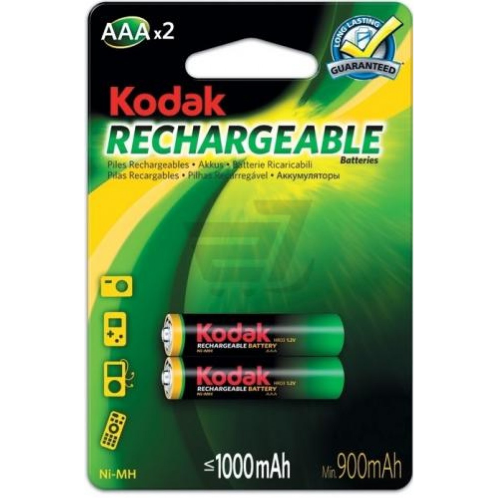 Kodak AAA precharged Rechargeable NiMh Batteries (2 Pack)