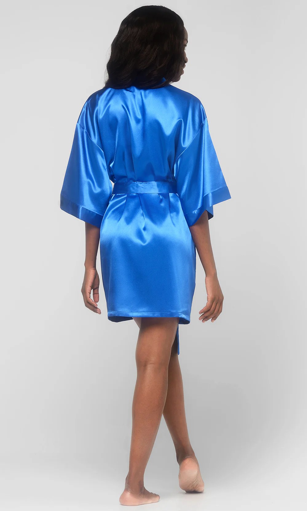 Royal Blue Silky Satin Kimono Robe Robemart Wholesale Prices