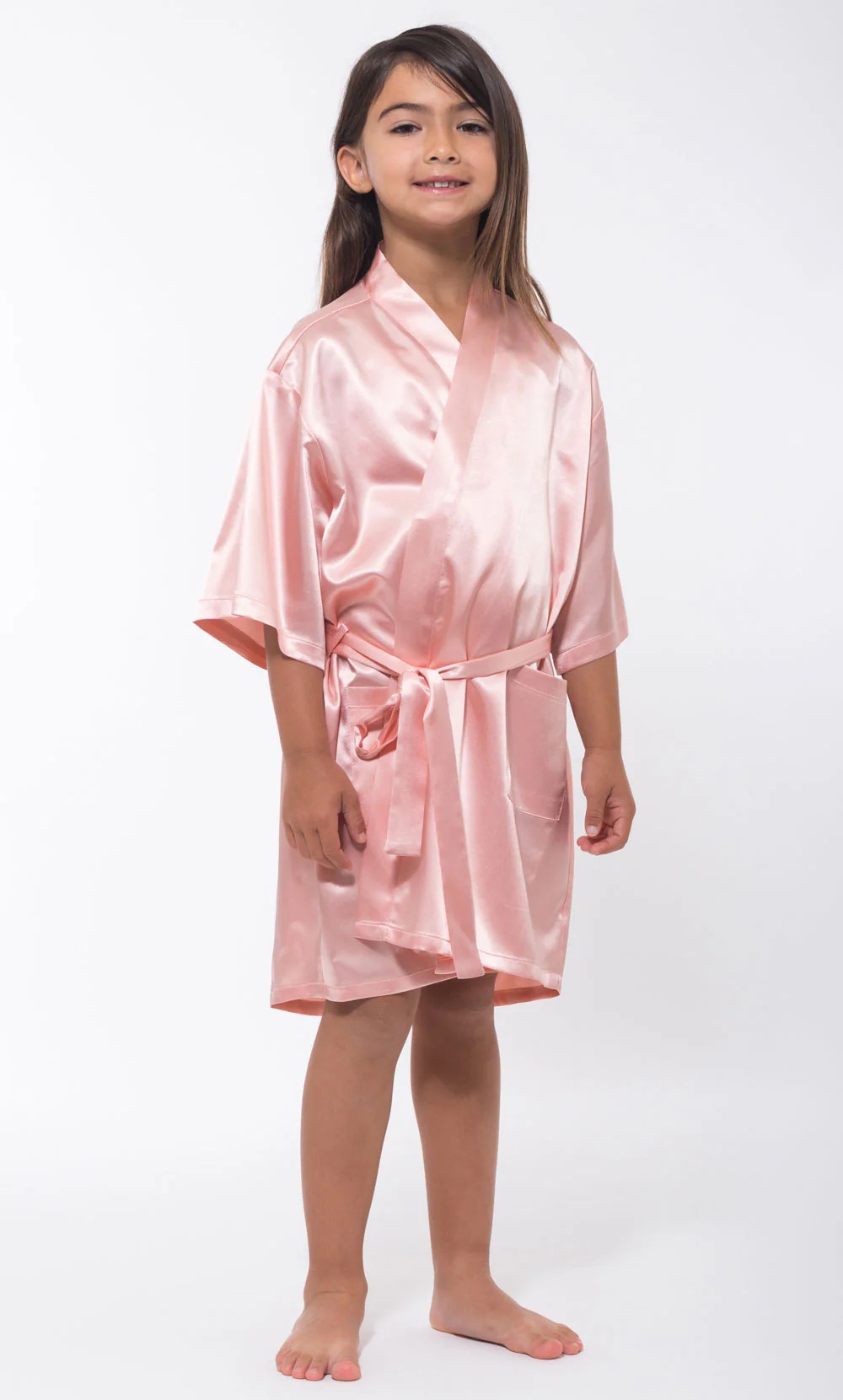 Kids Robes Kids Satin Robes Pink Satin Kimono Kid's Robe