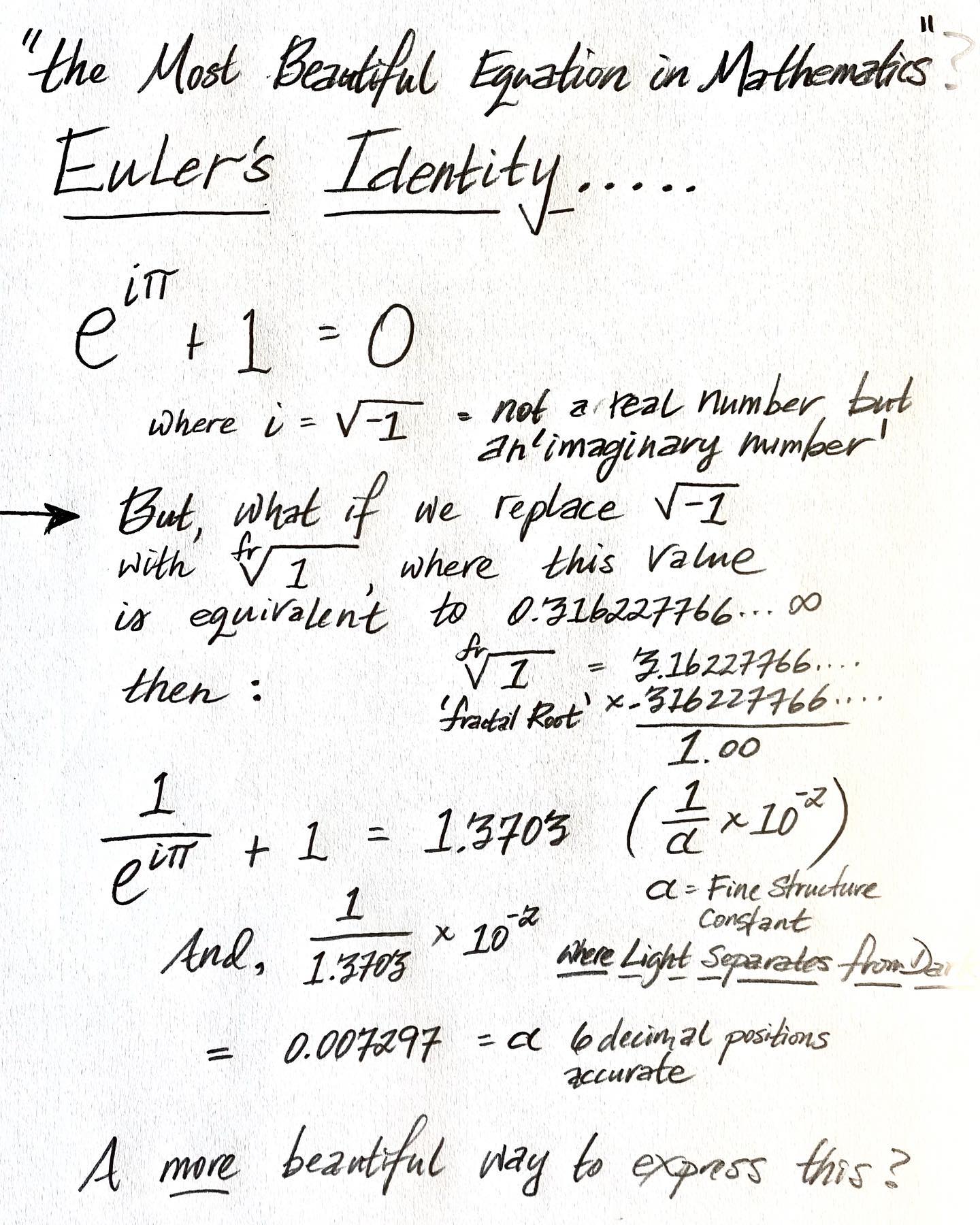 Is 'Euler's Identity' Really the "Most Beautiful Equation" in Mathematics?