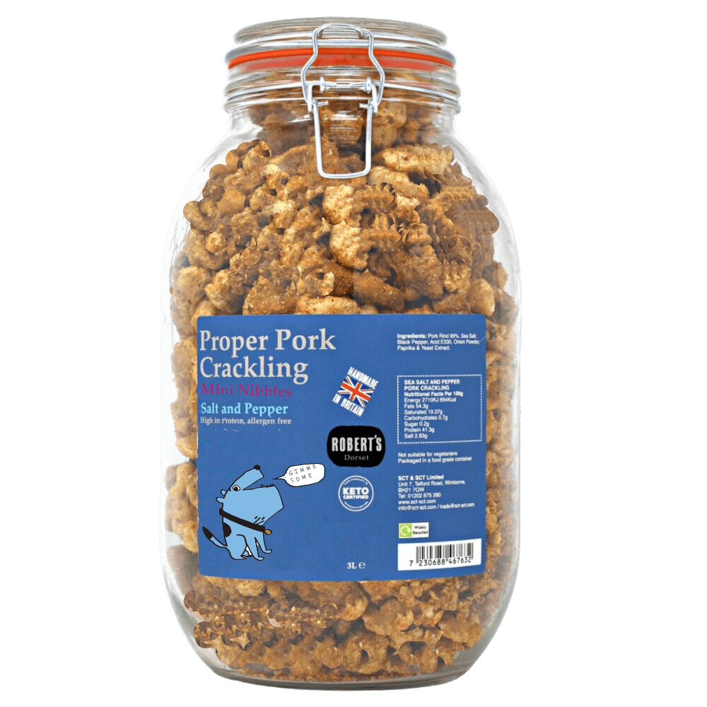 Mini Nibbles 3L Glass Jar Salt & Pepper Robert's Dorset