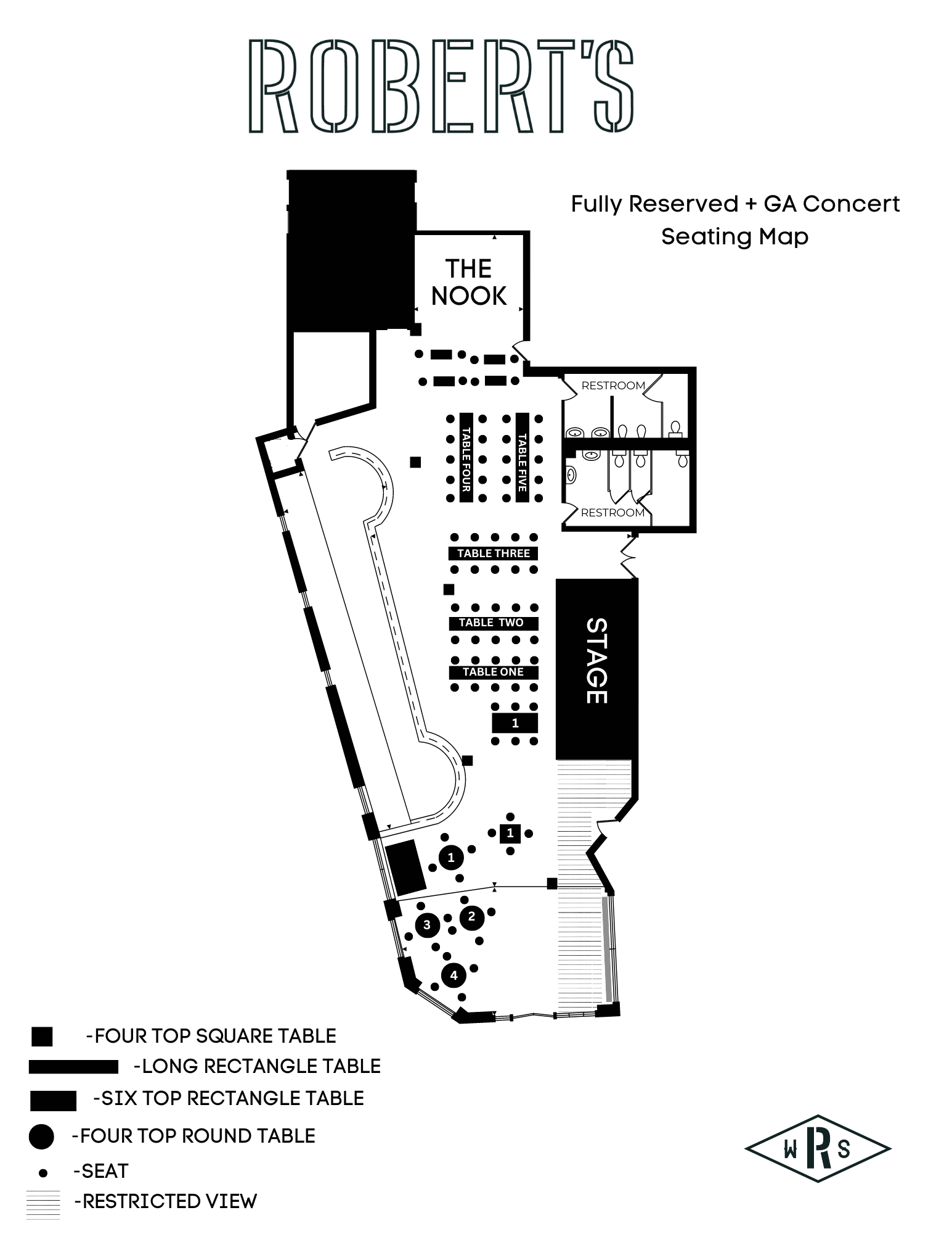Seating Maps Robert's Westside