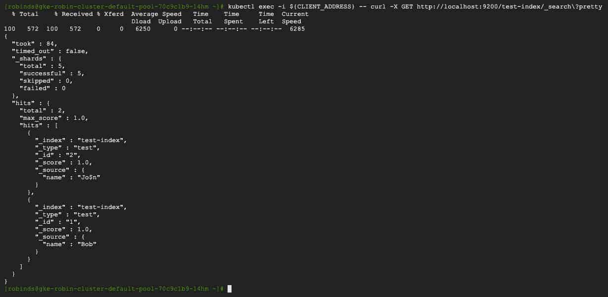 Snapshot ElasticSearch Helm Release on GKE Tutorial Robin Storage