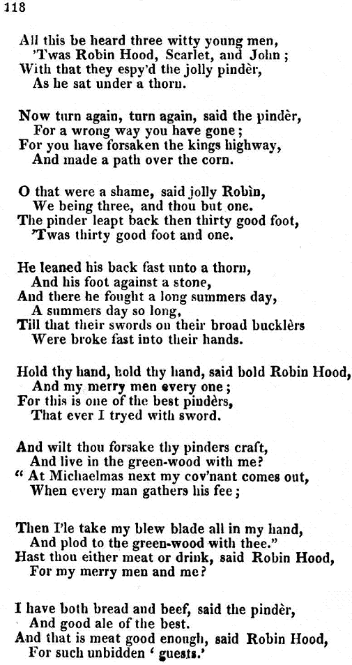 The Jolly Pinder of Wakefield, with Robin Hood, Scarlet, and John