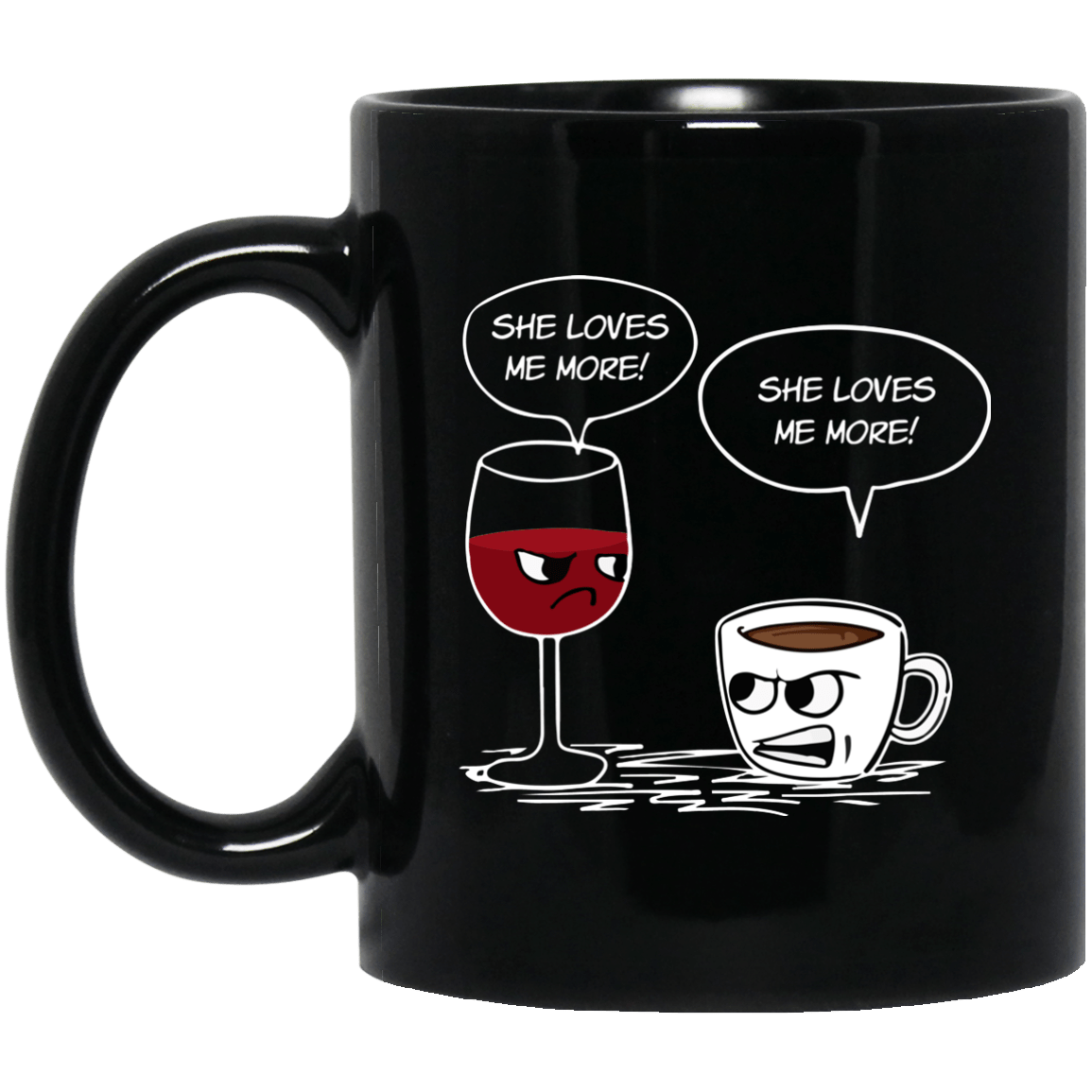 She Loves Me More Coffee Wine Coffee Mugs RobinPlaceFabrics
