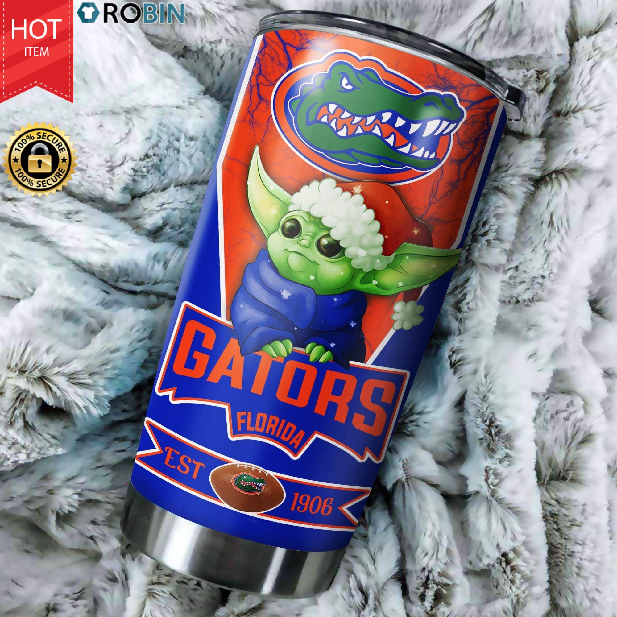 Christmas Baby Yoda Florida Gators NCAA 20oz Tumbler RobinPlaceFabrics