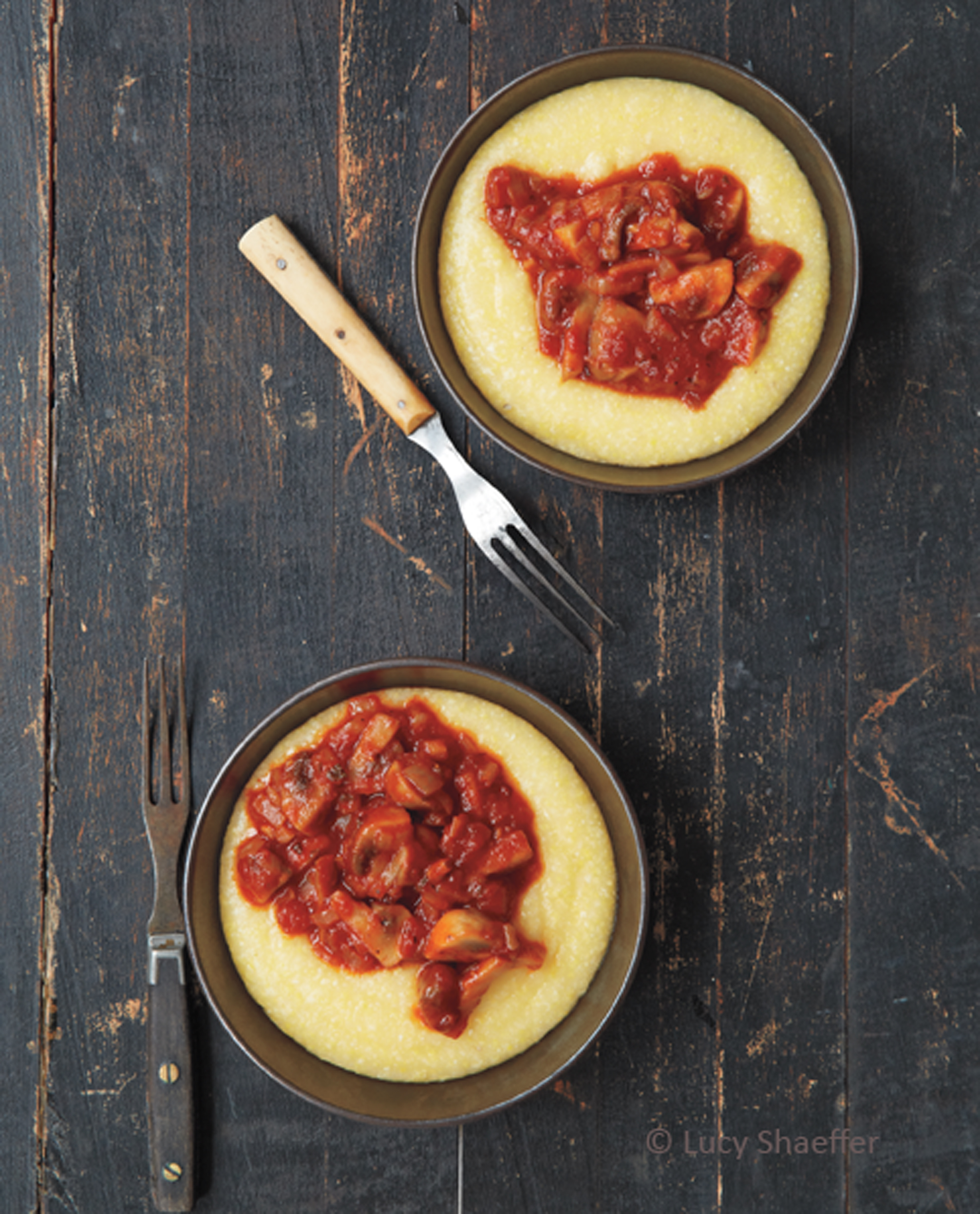 Polenta with Spicy TomatoMushroom Ragu Robin Robertson
