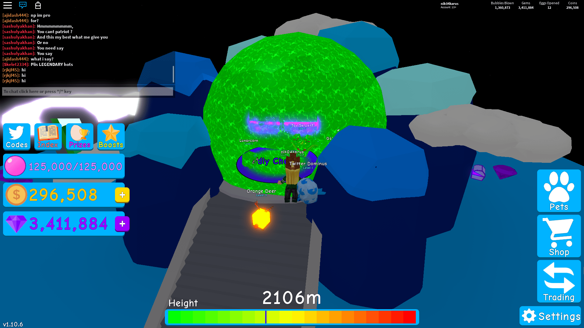 Bubble Gum Simulator valid codes to get boosts Fan site Roblox