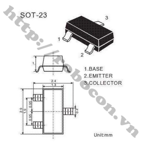TR83 TRANSISTOR DÁN S8550 2TY, TRANSISTOR THUẬN PNP 25V 0.5A SOT 23