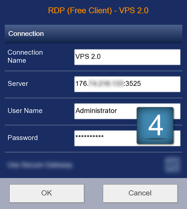 Connection via RDP for Android RoboForex