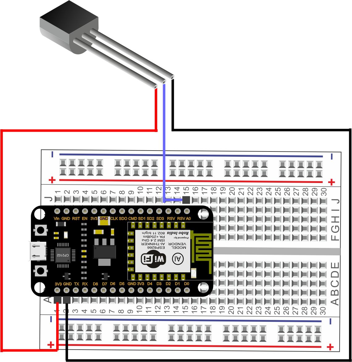 NodeMCU LM35 Temperature Sensro on Arduino IDE Robo India